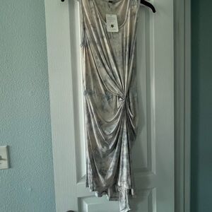 Young Fabulous & Broke Asymmetrical Dress in Gray and Cream